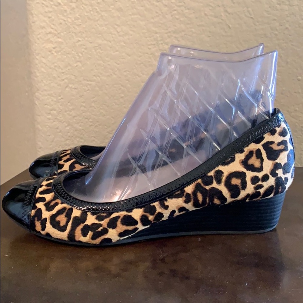Leopard print cole haan wedges size 7.5